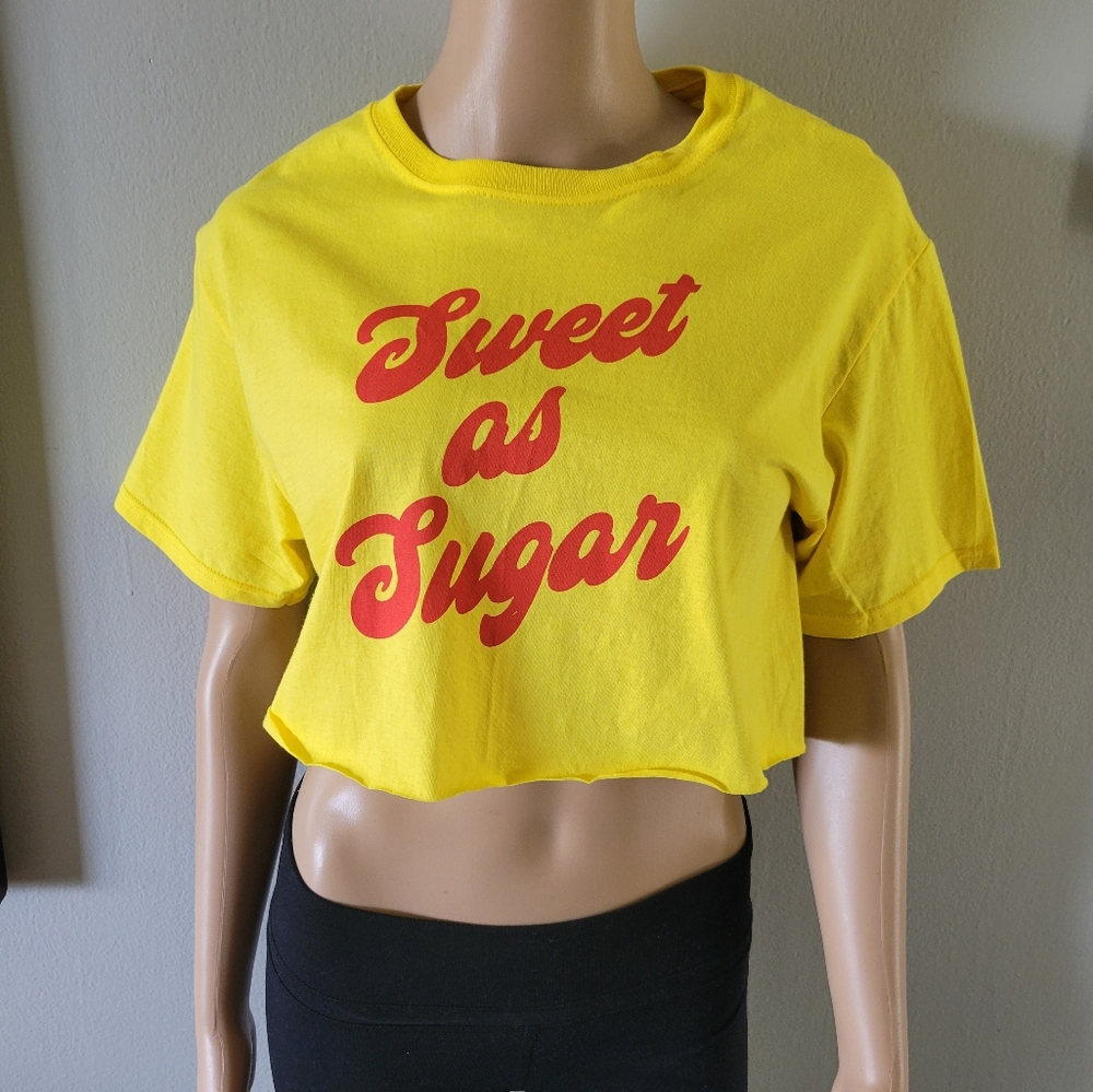 NWOT! FASHION NOVA YELLOW SWEET AS SUGAR CROP TOP